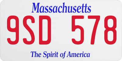 MA license plate 9SD578