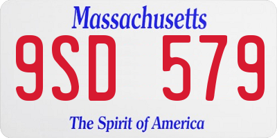 MA license plate 9SD579