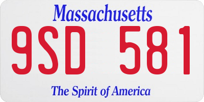 MA license plate 9SD581