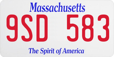 MA license plate 9SD583