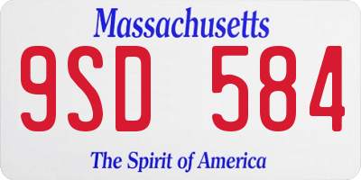 MA license plate 9SD584