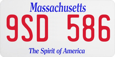 MA license plate 9SD586