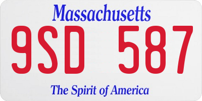 MA license plate 9SD587