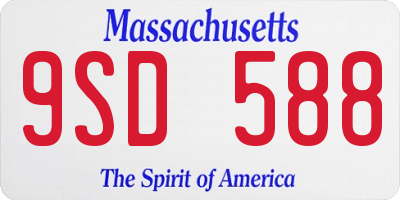 MA license plate 9SD588