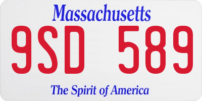 MA license plate 9SD589