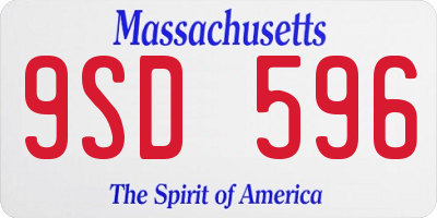 MA license plate 9SD596