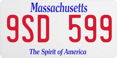 MA license plate 9SD599