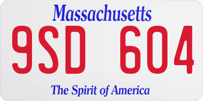 MA license plate 9SD604