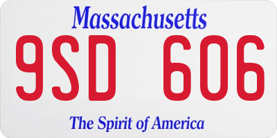 MA license plate 9SD606
