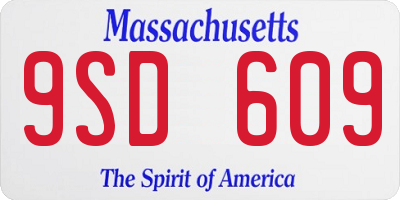 MA license plate 9SD609
