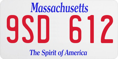 MA license plate 9SD612