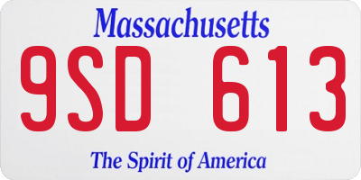 MA license plate 9SD613