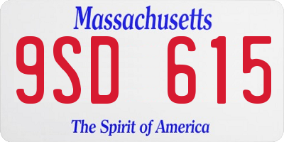 MA license plate 9SD615