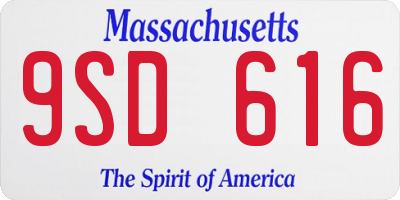 MA license plate 9SD616