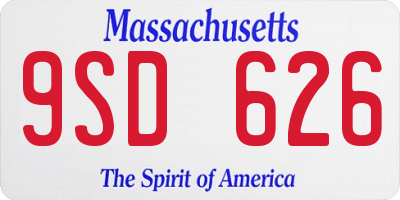 MA license plate 9SD626
