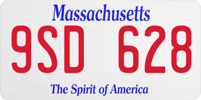 MA license plate 9SD628
