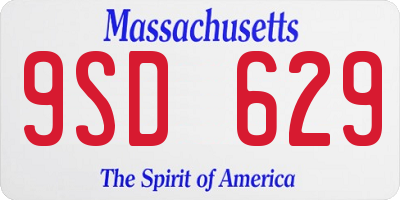 MA license plate 9SD629