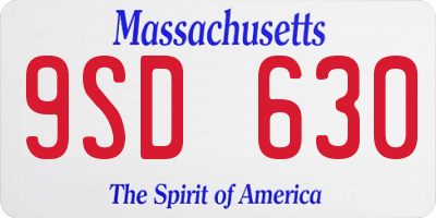 MA license plate 9SD630