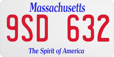 MA license plate 9SD632