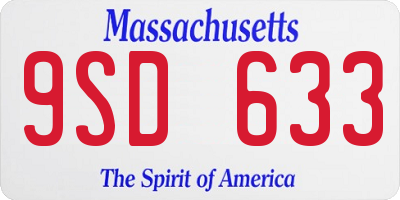 MA license plate 9SD633