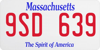 MA license plate 9SD639