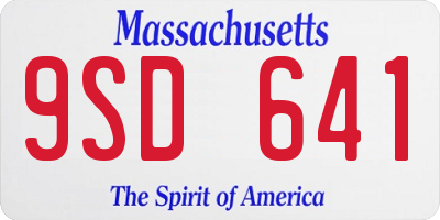 MA license plate 9SD641