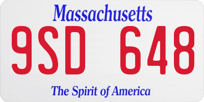 MA license plate 9SD648