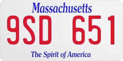 MA license plate 9SD651