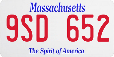 MA license plate 9SD652