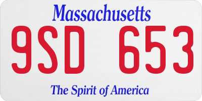 MA license plate 9SD653