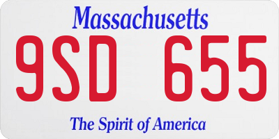 MA license plate 9SD655
