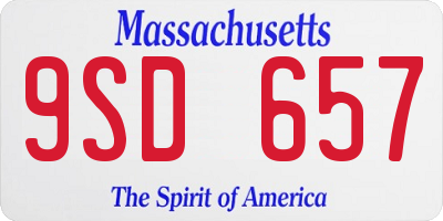 MA license plate 9SD657