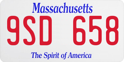 MA license plate 9SD658
