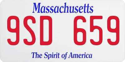 MA license plate 9SD659
