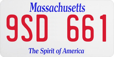 MA license plate 9SD661