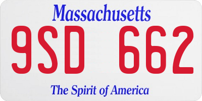 MA license plate 9SD662