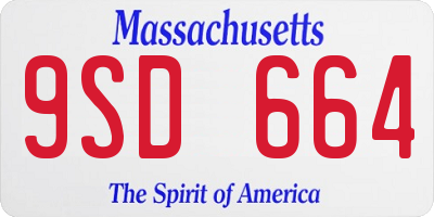 MA license plate 9SD664
