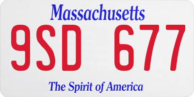 MA license plate 9SD677