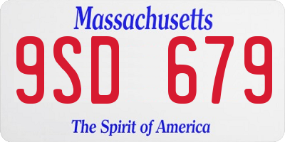 MA license plate 9SD679