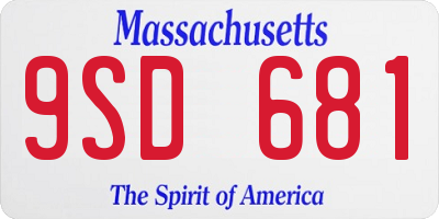 MA license plate 9SD681