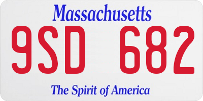 MA license plate 9SD682
