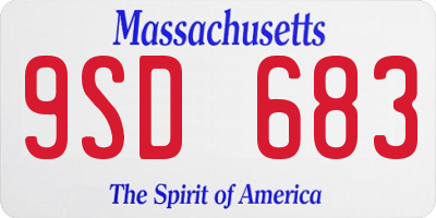 MA license plate 9SD683