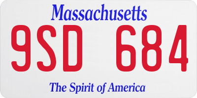 MA license plate 9SD684