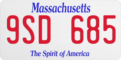 MA license plate 9SD685