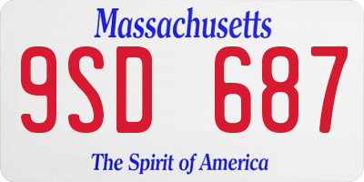 MA license plate 9SD687