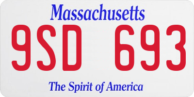 MA license plate 9SD693