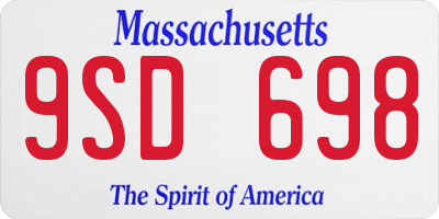 MA license plate 9SD698