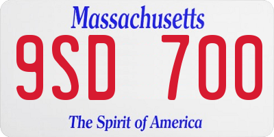 MA license plate 9SD700