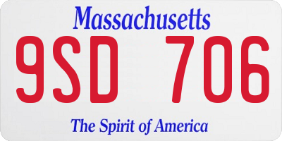 MA license plate 9SD706