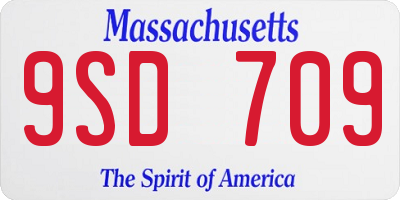 MA license plate 9SD709